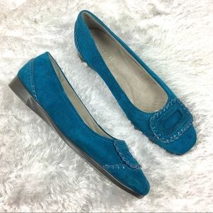 *ON SALE* Arosoles Blue Buckle Toe Flats 8.5